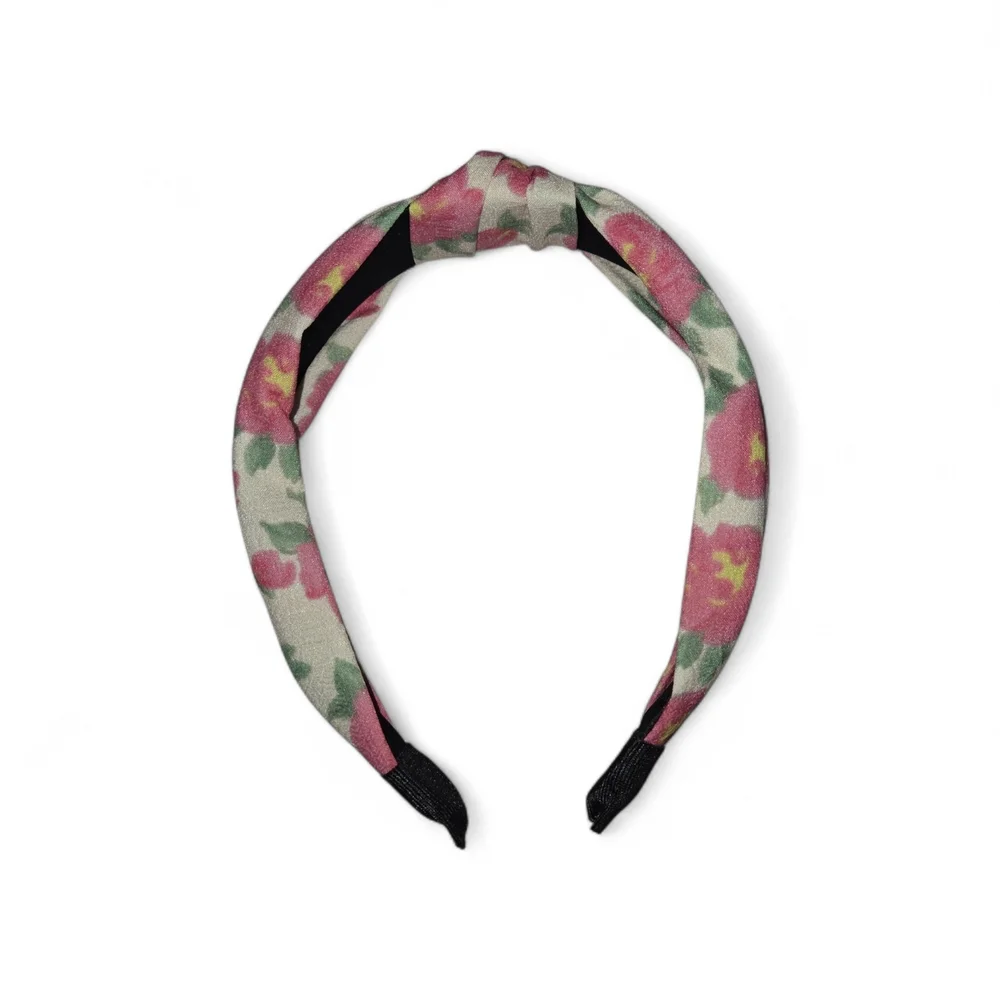 Floral Pink Knotted Headband - Women Accessories